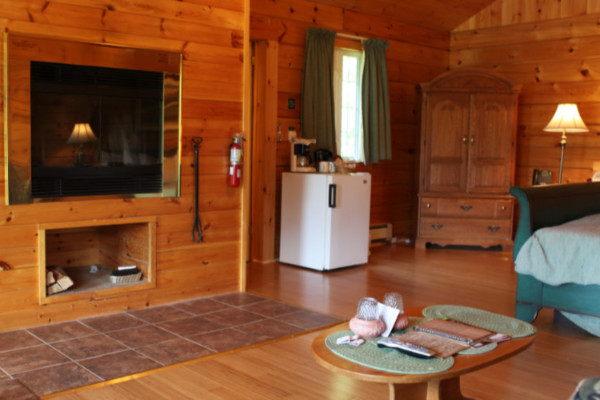 fireplace in cabin